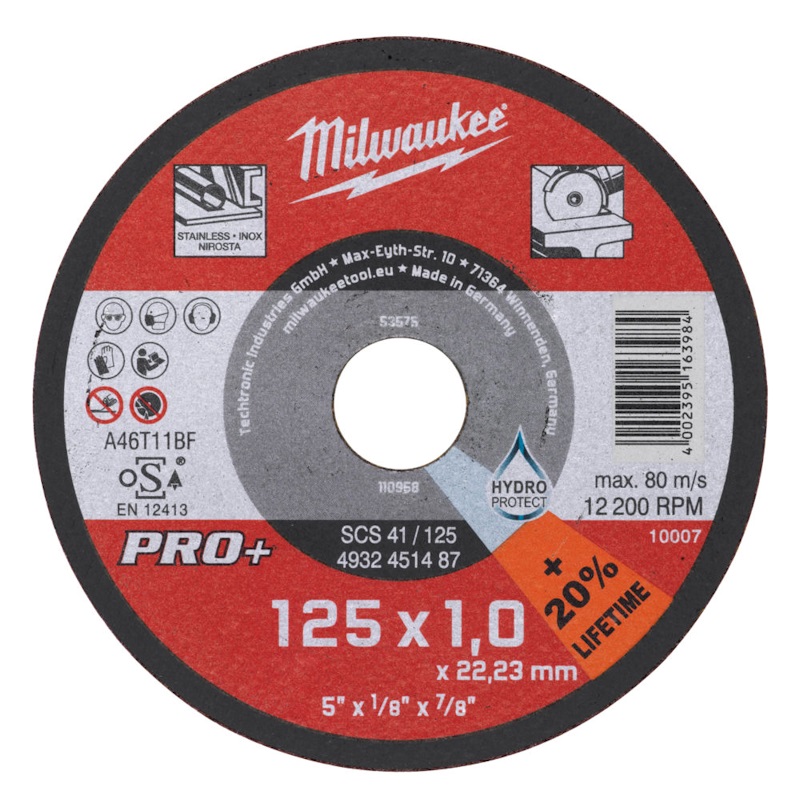 206535-4002395163984-DISCO-CORTE-METAL-SCS41-125X1-0-MM-REF-4932451487-MILWAUKEE- Disco Corte Metal Scs41 125X1.0 Mm - 4932451487 MILWAUKEE - Imagen 1