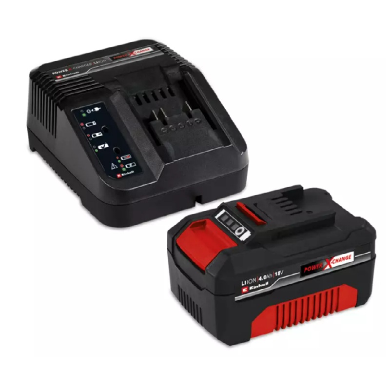 207734-4006825613704-KIT-CARGADOR-BATERIA-18V-4-0Ah-POWER-X-4512042-EINHELL KIT cargador y batería 18 V 4,0 Ah Power-X - 4512042 EINHELL - Imagen 1