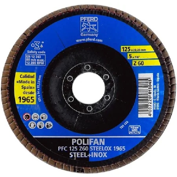 207983-4007220013045-DISCO-LAMINAS-POLIFAN-125-Z60-PFC-STEELOX-69301001-PFERD Disco laminas polifan 125 Z60 PFC STEELOX - 69301001 PFERD - Imagen 1