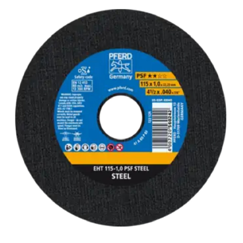 208169-4007220560242-DISCO-CORTE-INOX-EHT-115X1-A60-PSF-STEEL-61730010-PFERD Disco corte INOX EHT 115x1 A60 PSF STEEL - 61730010 PFERD - Imagen 1