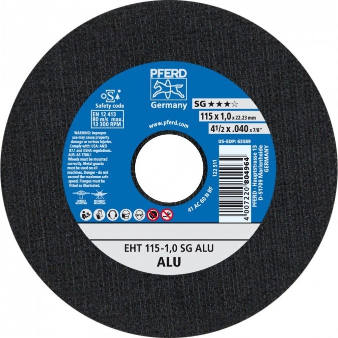 208233-4007220804964-DISCO-CORTE-ALUMINIO-115X1-0-EHT-SG-ALU-REF-61340415-PFERD Disco corte aluminio 115x1.0 EHT sg ALU - 61340415 PFERD - Imagen 1