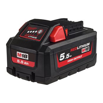 209784-4058546226572-BATERIA-REDLITHIUM-ION-HIGH-OUTPUT-M18-5-5AMP-4932464712-MILWAUKEE- Batería Redlithium-Ion high output M18 5.5AMP - 4932464712 MILWAUKEE - Imagen 1