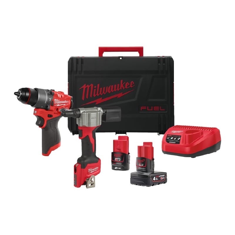 210105-4058546408787-PACK-M12-TALADOR-FPP2D2-422X-REMACHADORA-BPRT-201X-COD-4933480593-MILWAUKEE Pack M12 Talador Fpp2D2-422X + Remachadora Bprt-201X Cod. - 4933480593 MILWAUKEE - Imagen 1