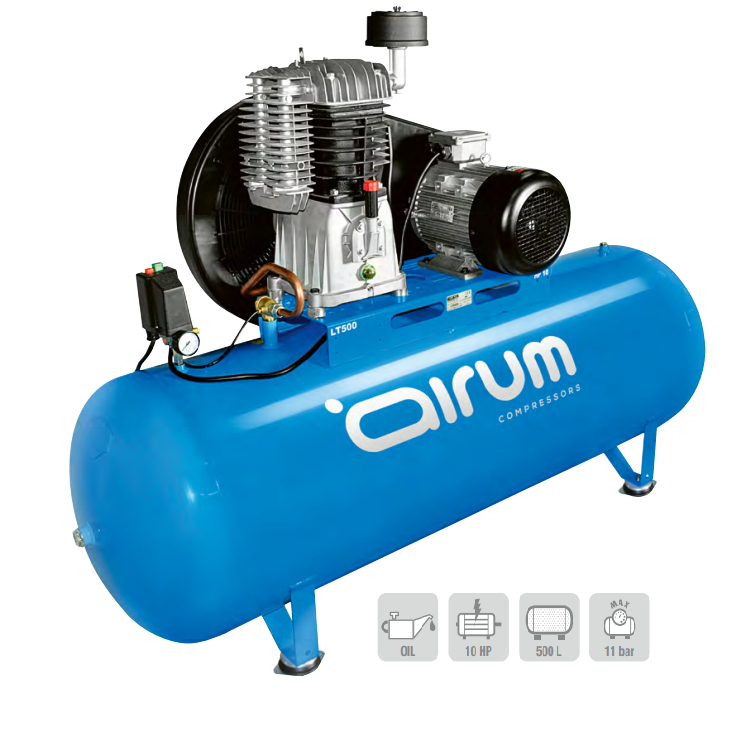 228148-N7TN801LEV134-COMPRESOR-AIRE-CORREAS-7-5HP-500LT-380V-NB7-500-FT7-5-AIRUM Compresor de aire de correas 7.5 HP 500 l 380 V NB7/500 FT7.5 AIRUM - Imagen 1