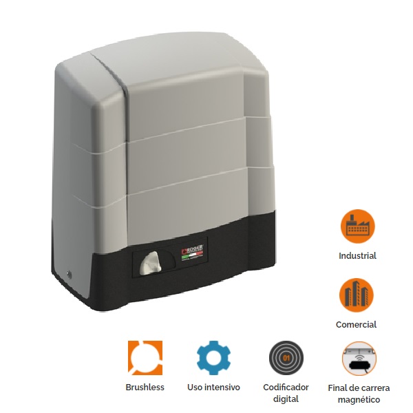 229013-1900-0021-AUTOMATISMO-CORREDERA-BRUSHLESS-2200KG-BG30-2204-ROGER-TECHNOLOGY Automatismo corredera Brushless 2200 kg - BG30/2204 ROGER TECHNOLOGY - Imagen 1