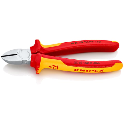 207491-4003773033813-ALICATE-C-DIAGON-AISLAD-1000V-180-MM-REF-7006180-KNIPEX Alicate corte diagonal aislado 1000 V 180 mm - 7006180 KNIPEX - Imagen 1