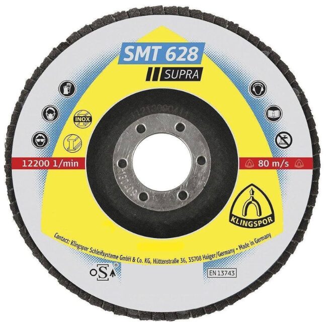 208729-4014855219278-Disco-l-minas-SMT628-Supra-115-mm-grano-60-322792-KLINGSPOR Disco láminas SMT628 Supra 115 mm grano 60 - 322792 KLINGSPOR - Imagen 1