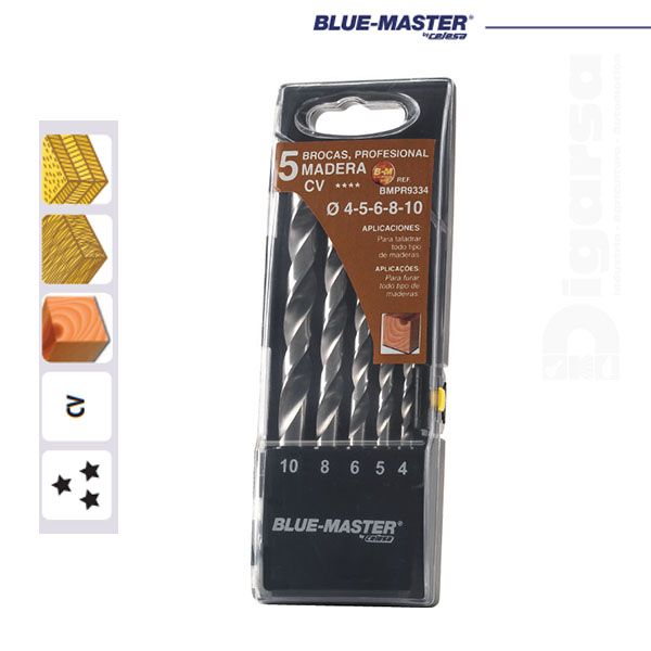 217119-8422798621137-Juego-brocas-para-madera-profesional-5-unidades-BMPR9334-BLUEMASTER Juego brocas para madera profesional 5 unidades - BMPR9334 BLUEMASTER - Imagen 1