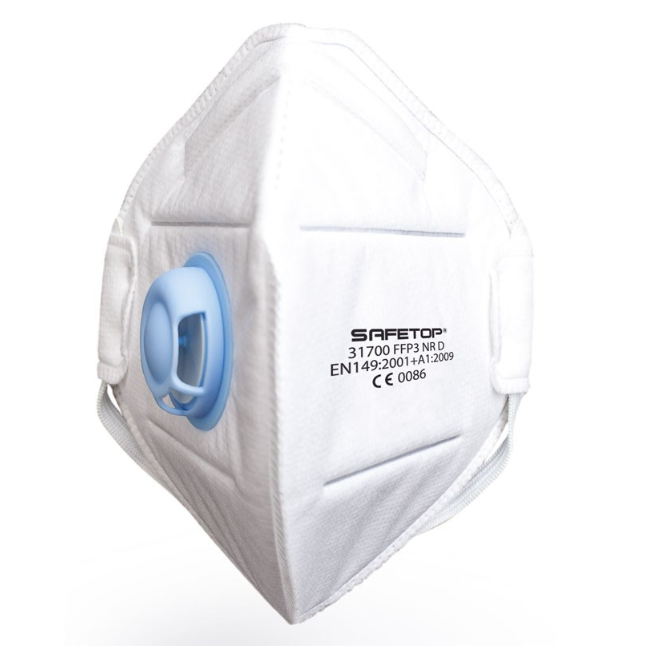 217617-8430877026056-Mascarilla-plegable-FFP3-con-valvula-31700-SAFETOP Mascarilla plegable FFP3 con valvula - 31700 SAFETOP - Imagen 1