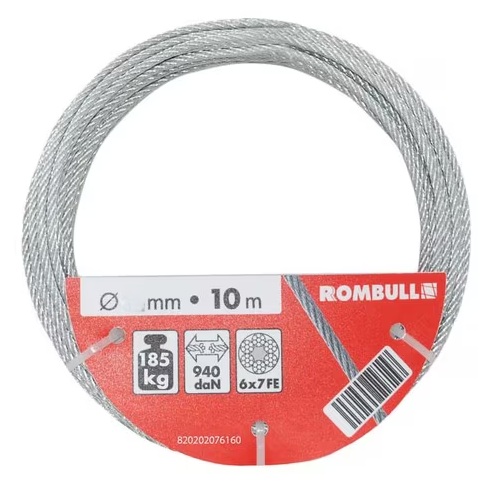225419-8434035118171-Cable-de-acero-cincado-5-mm-10-m-ROMBULL Cable de acero cincado 5 mm 10 m - ROMBULL - Imagen 1
