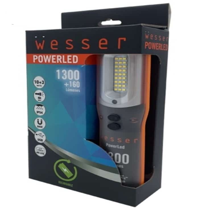226196-8435146766749-L-mpara-port-til-POWERLED-1300-lm-led-y-cargador-1171072-WESSER Lámpara portátil POWERLED 1300 lm led y cargador - 1171072 WESSER - Imagen 1