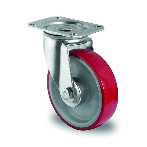 226819-8435427901388-Rueda-Basic-N2U6-R1W-PU-rojo-100-giratoria-20C0031-CASCOO Rueda Basic N2U6 R1W PU rojo 100 giratoria - 20C0031 CASCOO - Imagen 1