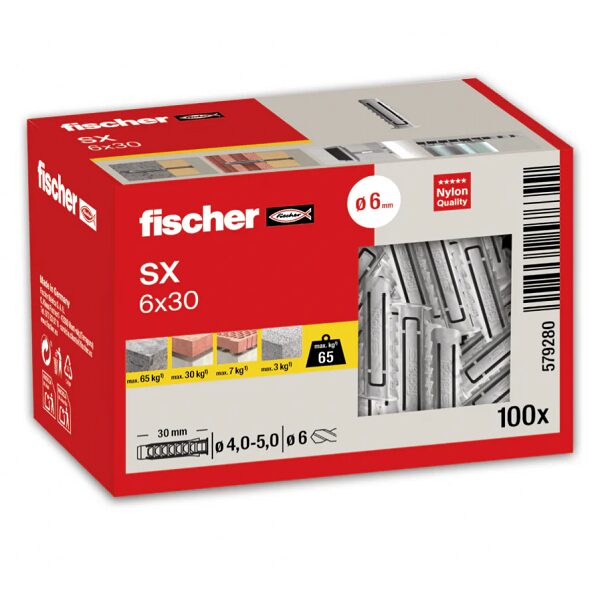 271198-4048962576399-Caja-de-tacos-nylon-SX-6-100-uds-579280-FISCHER Caja de tacos nylon SX-6 100 uds - 579280 FISCHER - Imagen 1