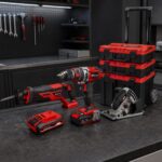 Herramientas Einhell a batería, taladro, sierras, batería Power X-Change y carro modular